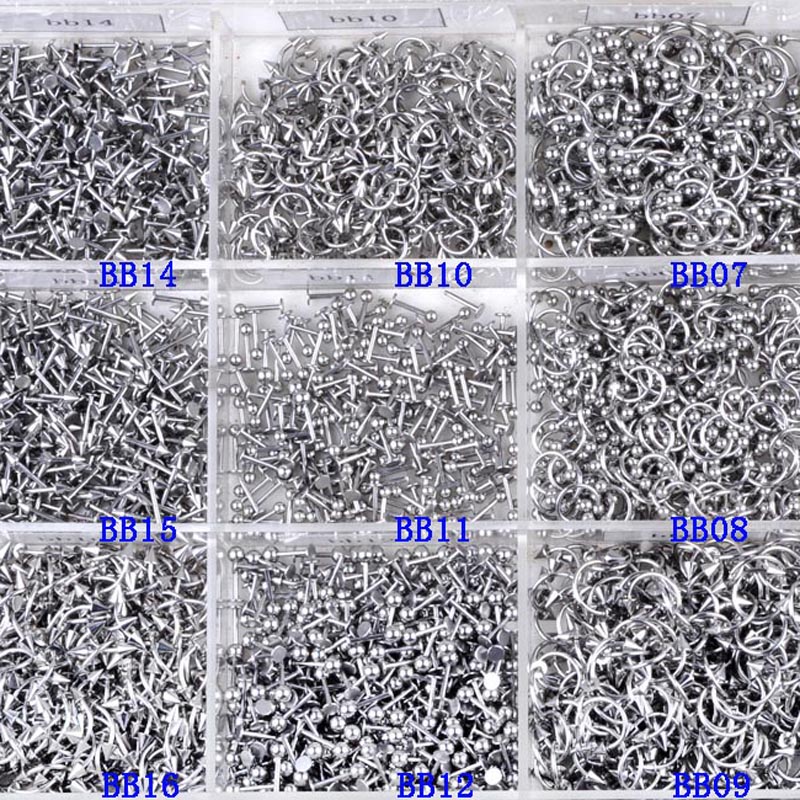 Body Jewelry Hypoallergenic - 45pc Stainless Steel Segment Ring Mixed