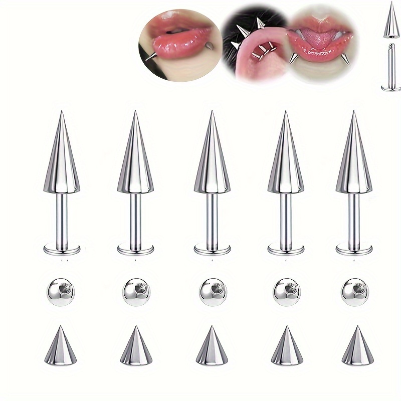 Body Jewelry Replacement Ball - 5pcs Spikes Punk Fashion Stainless Steel