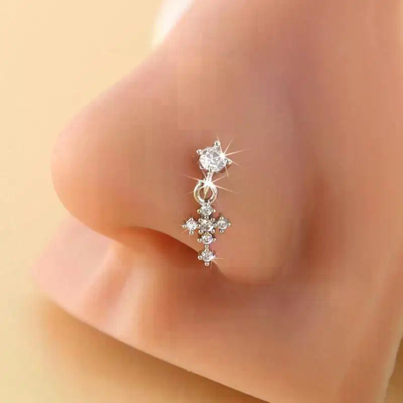 Body Jewelry Nose Studs - Dangle Nose Rings For Women Cross