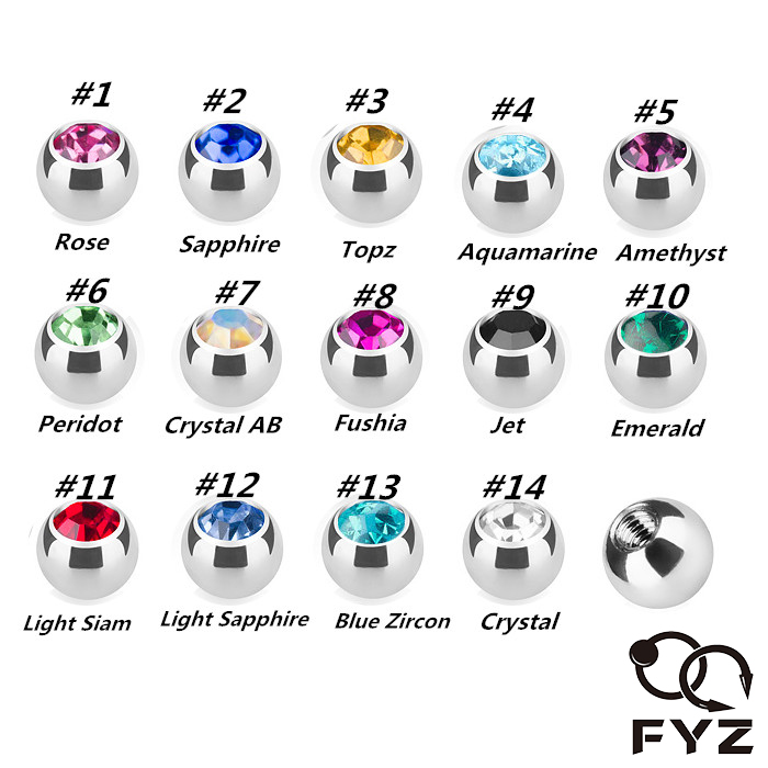 Body Jewelry Replacement Ball - 316L Surgical Steel Press Fit 1.2*3mm