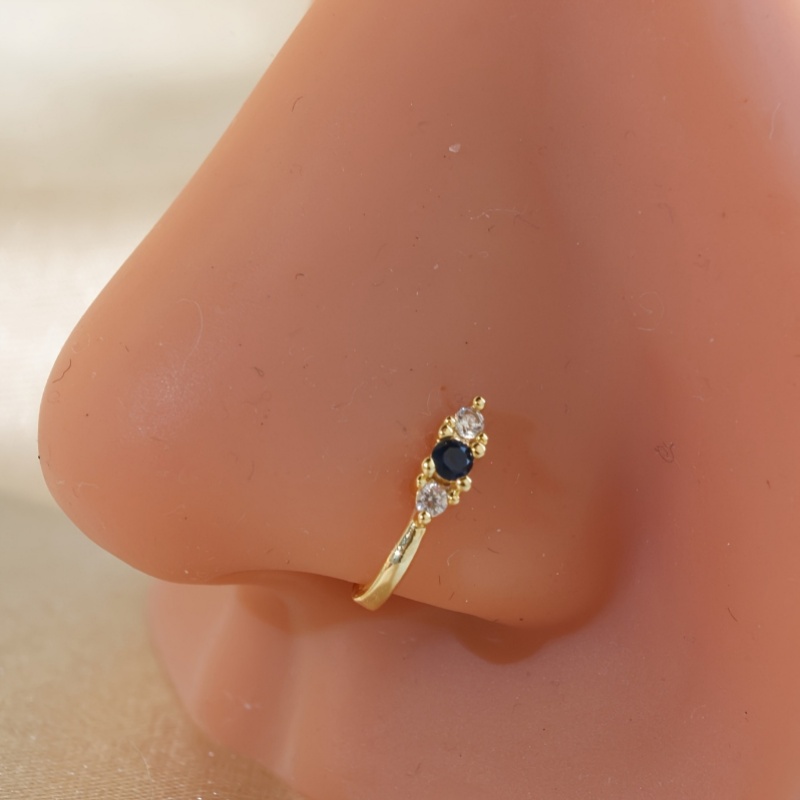 Body Jewelry Nose Studs - 1-piece set of blue zircon nose