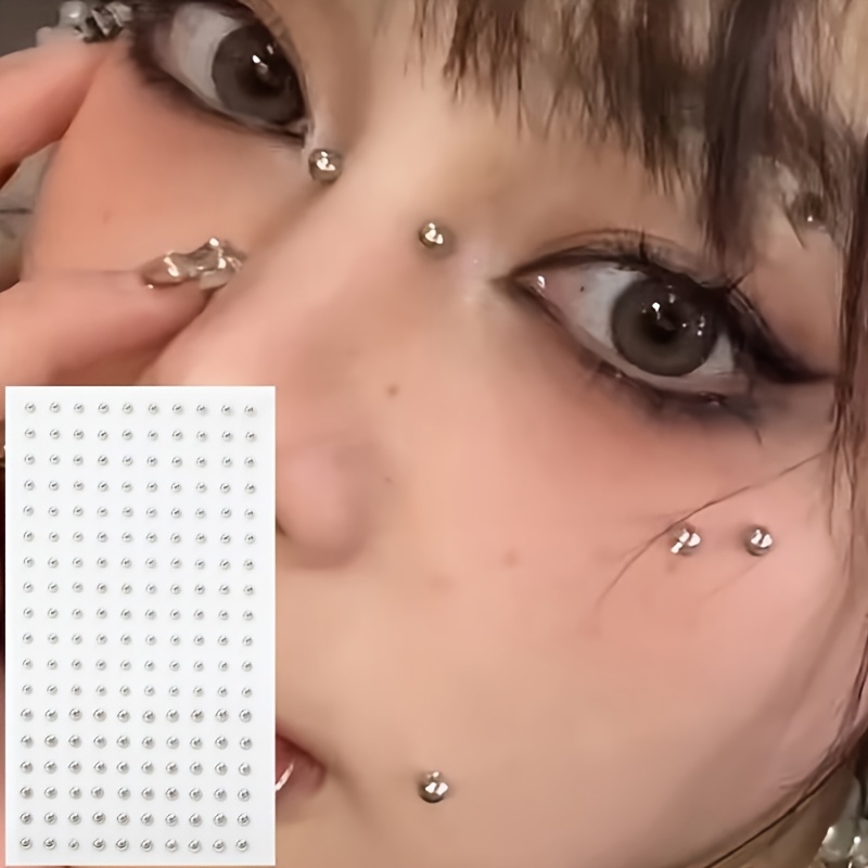 Body Jewelry Nose Studs - 4pcs Set of Piercing-Free Self-Adhesive Fake