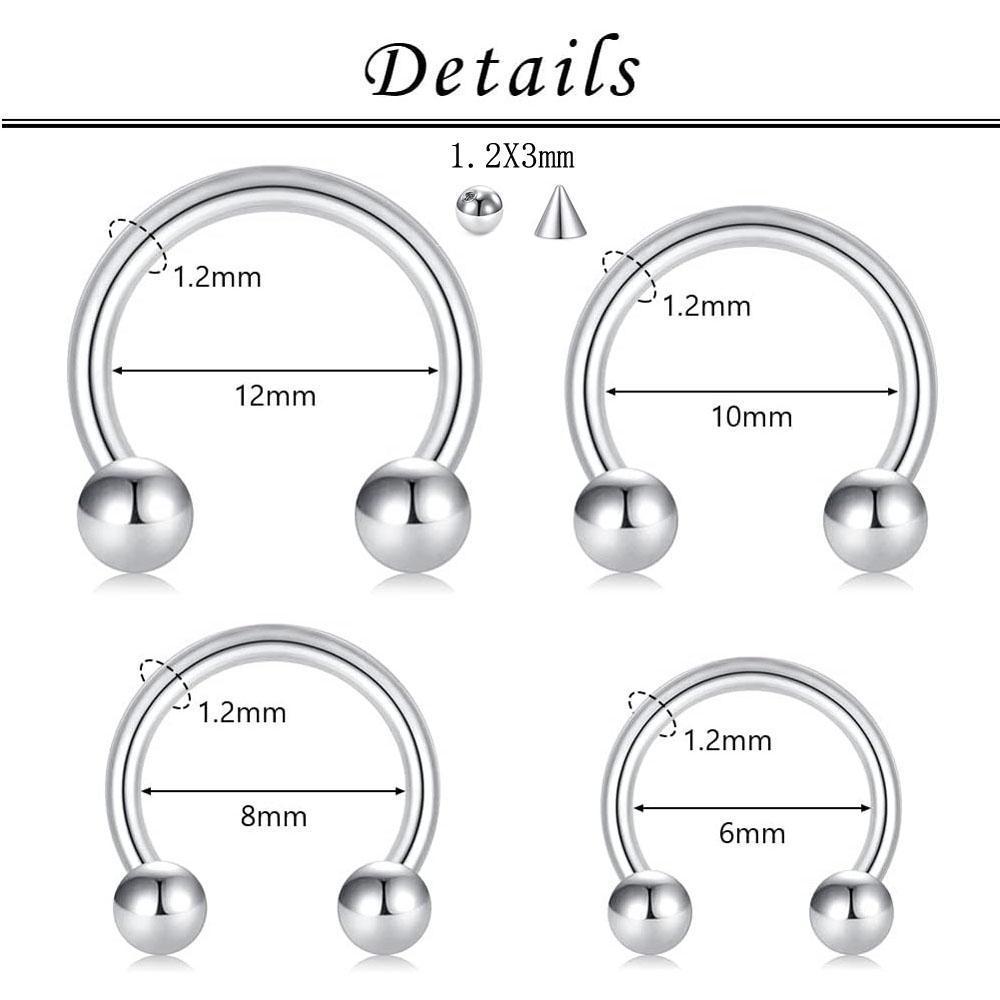 1-16Pcs Set 16G Horseshoe Sept - Body Jewelry Replacement Ball review and price