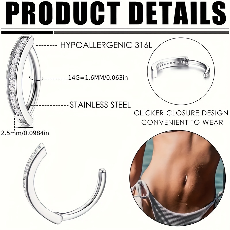 Belly Button Rings Made of Rev - Body Jewelry Hypoallergenic review and price