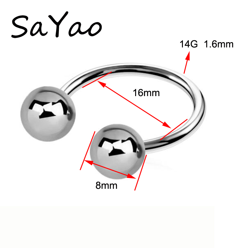 Big Ball Stainless Steel Barbe - Eyebrow Curved Barbell review and price