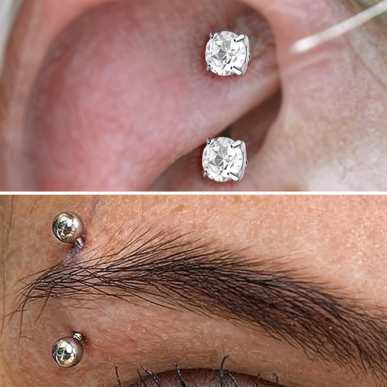 17Pcs/Set Titanium Internal Th - Eyebrow Curved Barbell review and price