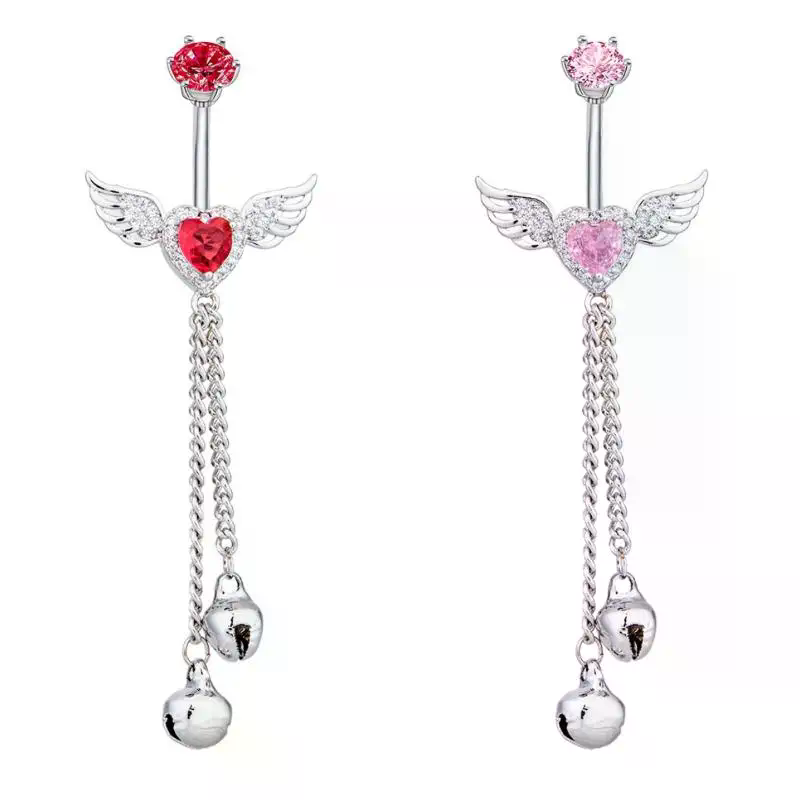 Wing Heart Belly Button Rings  - Body Jewelry Hypoallergenic review and price