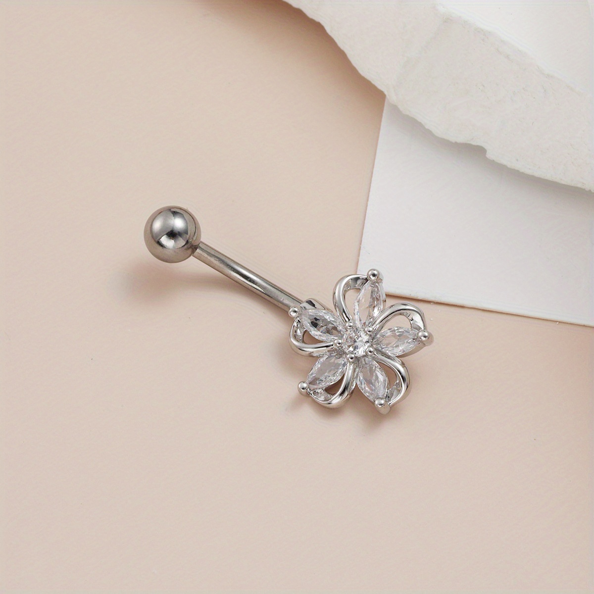 1pc Inlaid Artificial Zircon C - Body Jewelry Hypoallergenic review and price