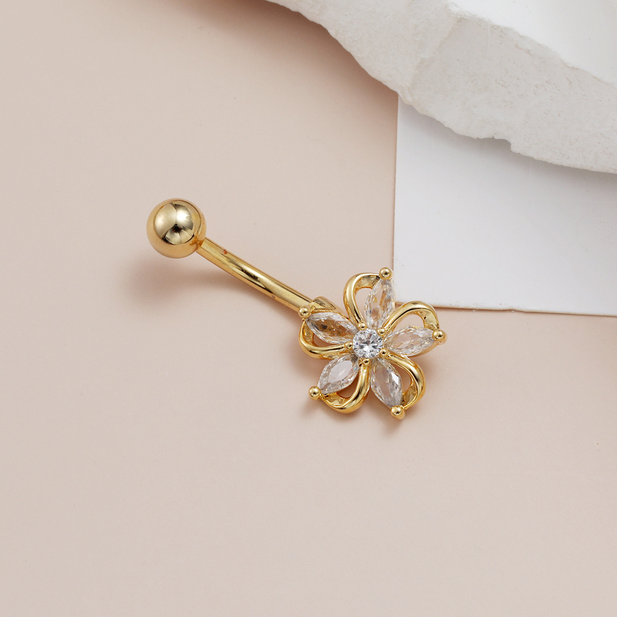 1pc Inlaid Artificial Zircon C - Body Jewelry Hypoallergenic review and price