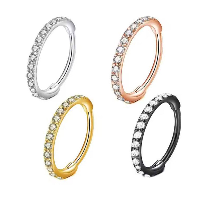 16G Clear CZ Nose Ring Hoop 31 - Body Jewelry Nose Studs review and price