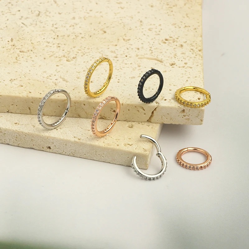 16G Clear CZ Nose Ring Hoop 31 - Body Jewelry Nose Studs review and price