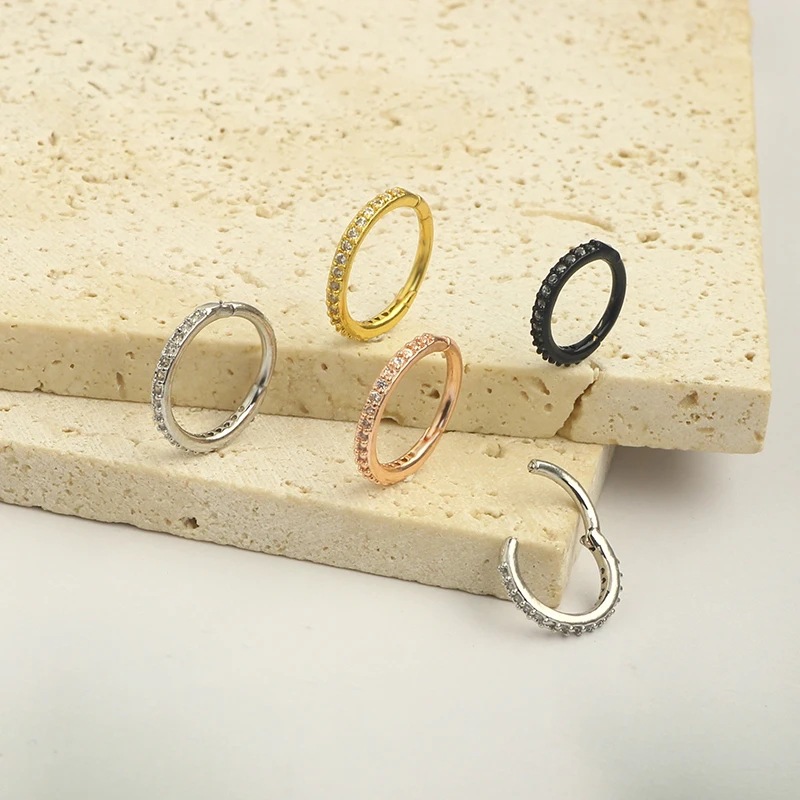 16G Clear CZ Nose Ring Hoop 31 - Body Jewelry Nose Studs review and price