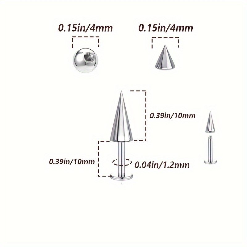5pcs Spikes Punk Fashion Stain - Body Jewelry Replacement Ball review and price