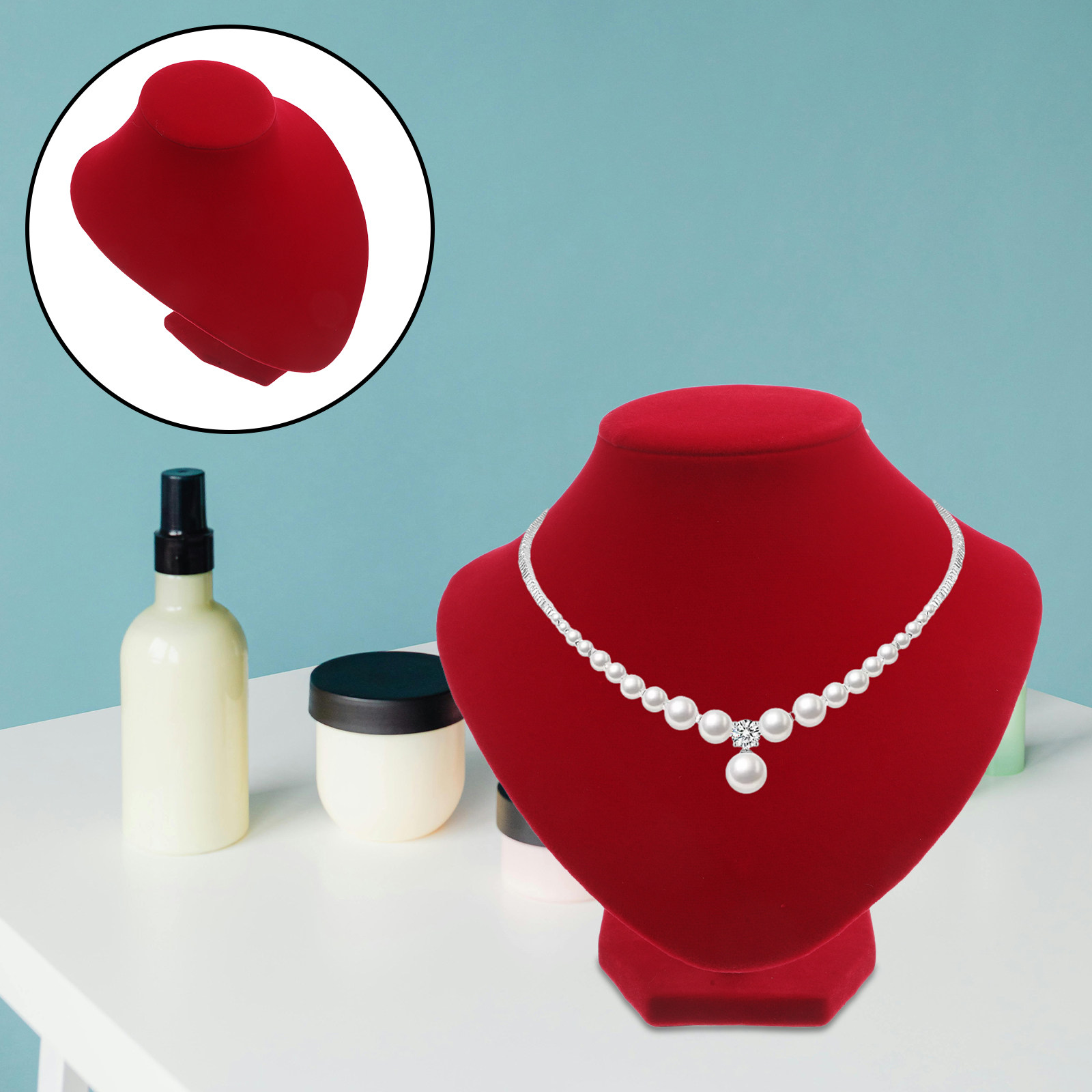 Red Necklace Display Bust Stan - Body Jewelry Shop review and price