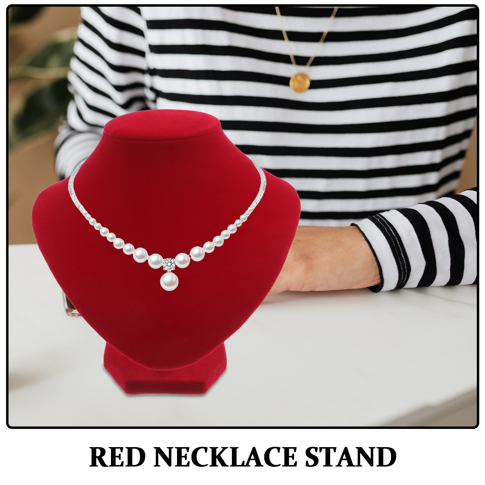Red Necklace Display Bust Stan - Body Jewelry Shop review and price