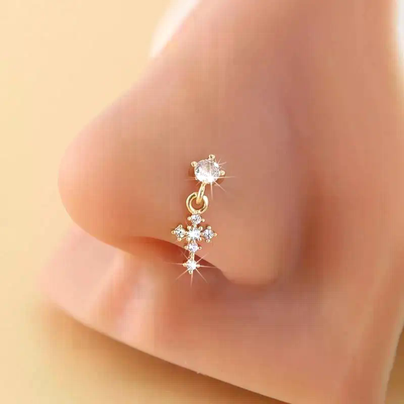 Dangle Nose Rings For Women Cr - Body Jewelry Nose Studs review and price