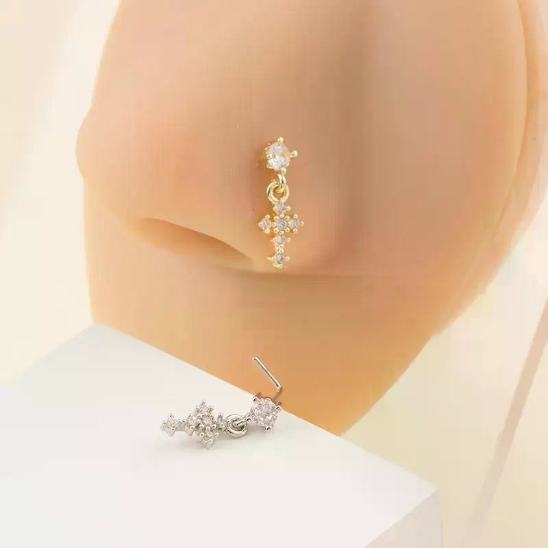 Dangle Nose Rings For Women Cr - Body Jewelry Nose Studs review and price