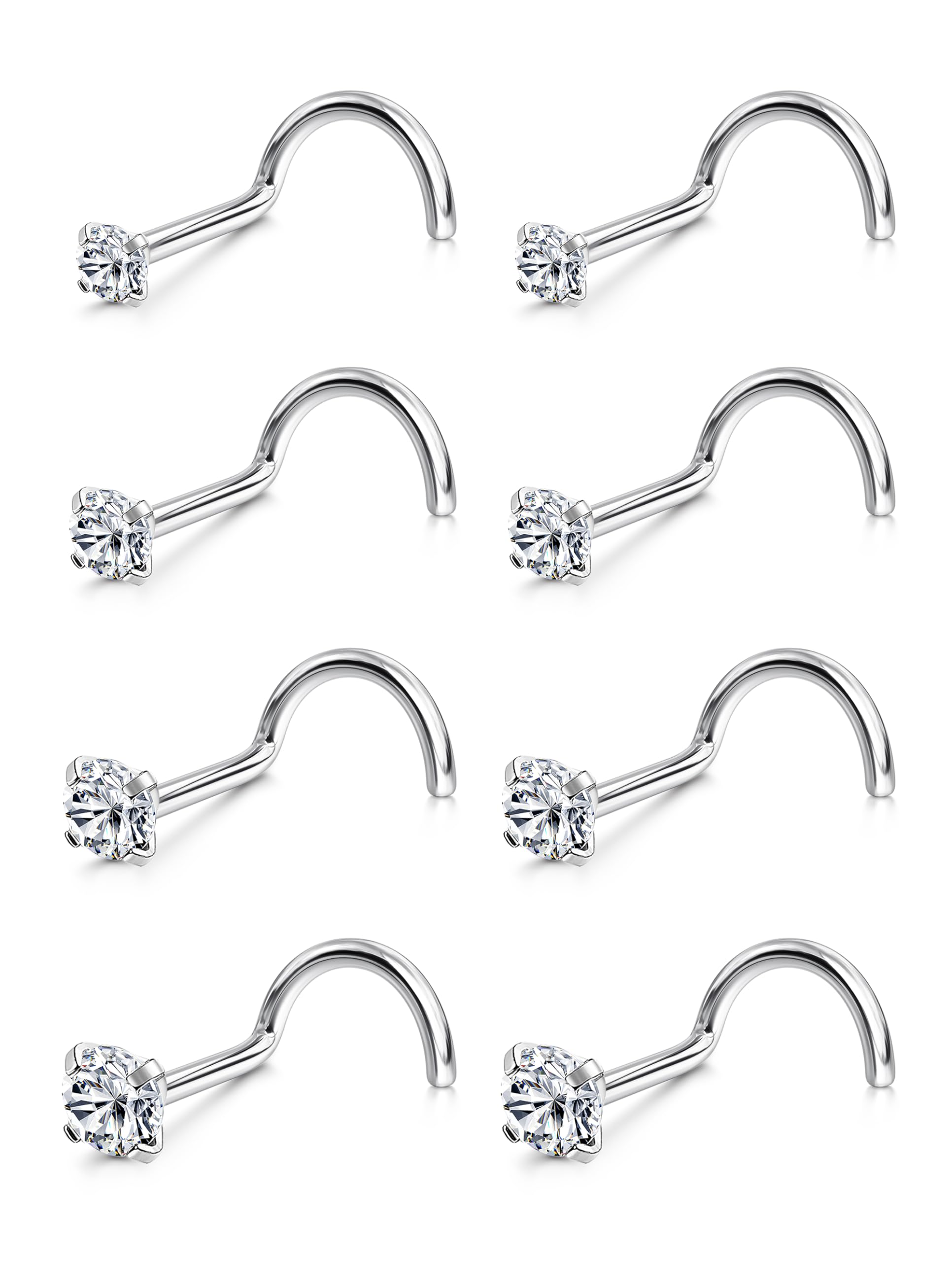 8PCS Titanium Nose Rings 20G C - Body Jewelry Hypoallergenic review and price