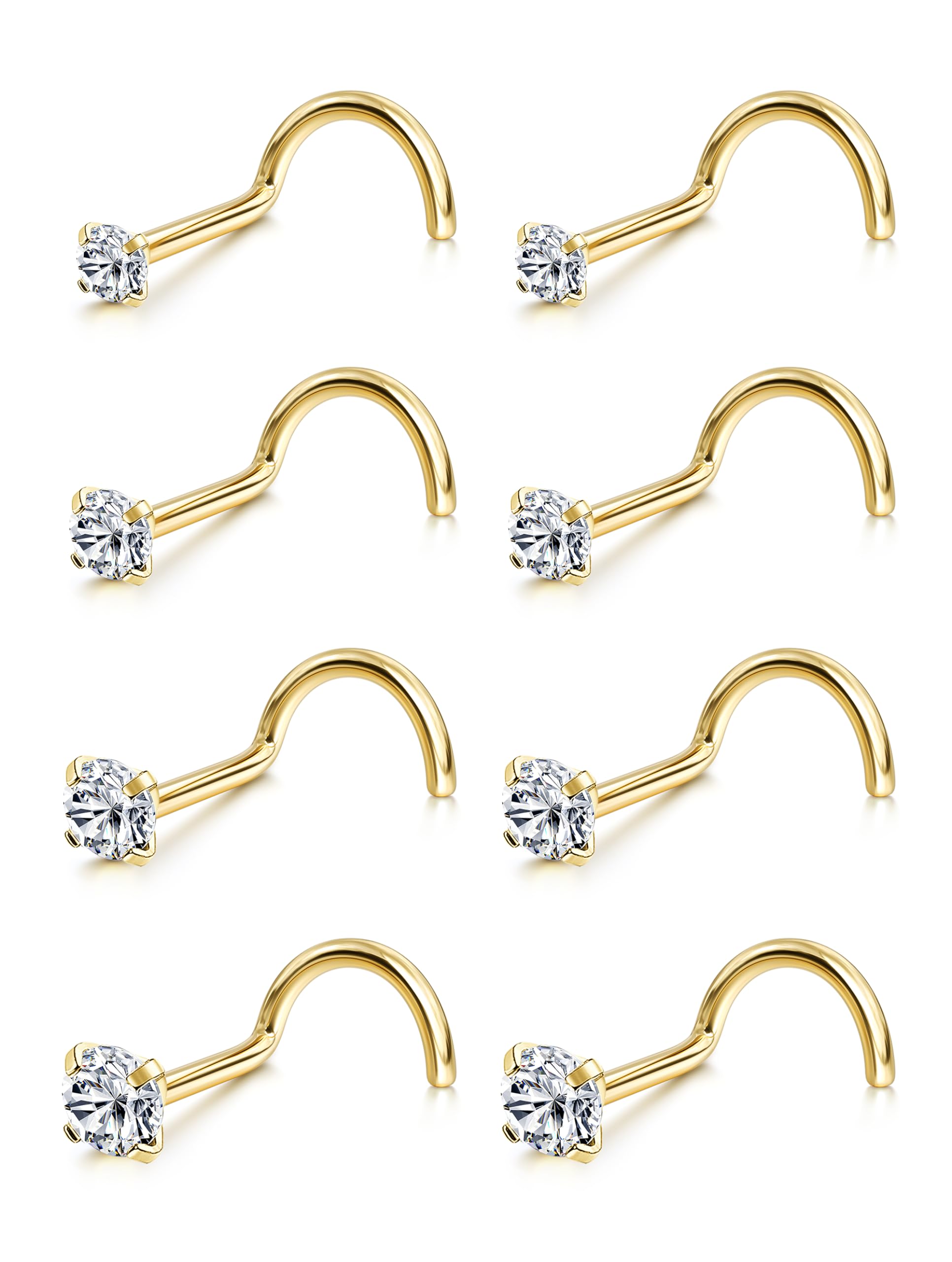 8PCS Titanium Nose Rings 20G C - Body Jewelry Hypoallergenic review and price