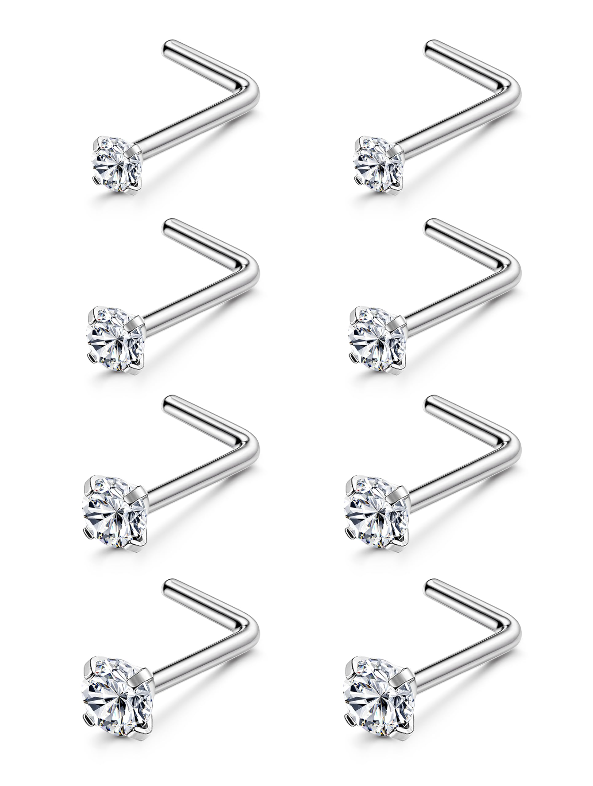 8PCS Titanium Nose Rings 20G C - Body Jewelry Hypoallergenic review and price