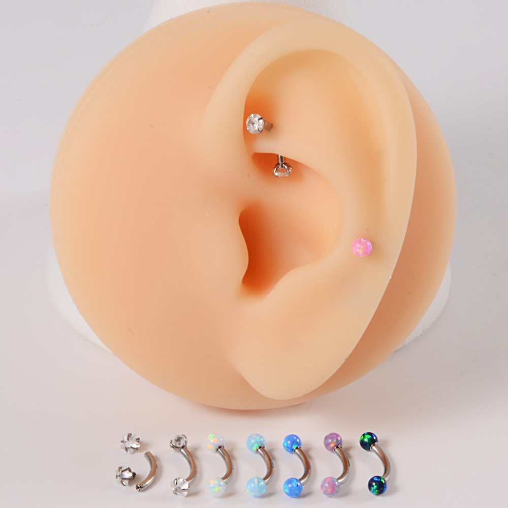 1PC G23 Titanium CZ Internally - Eyebrow Curved Barbell review and price