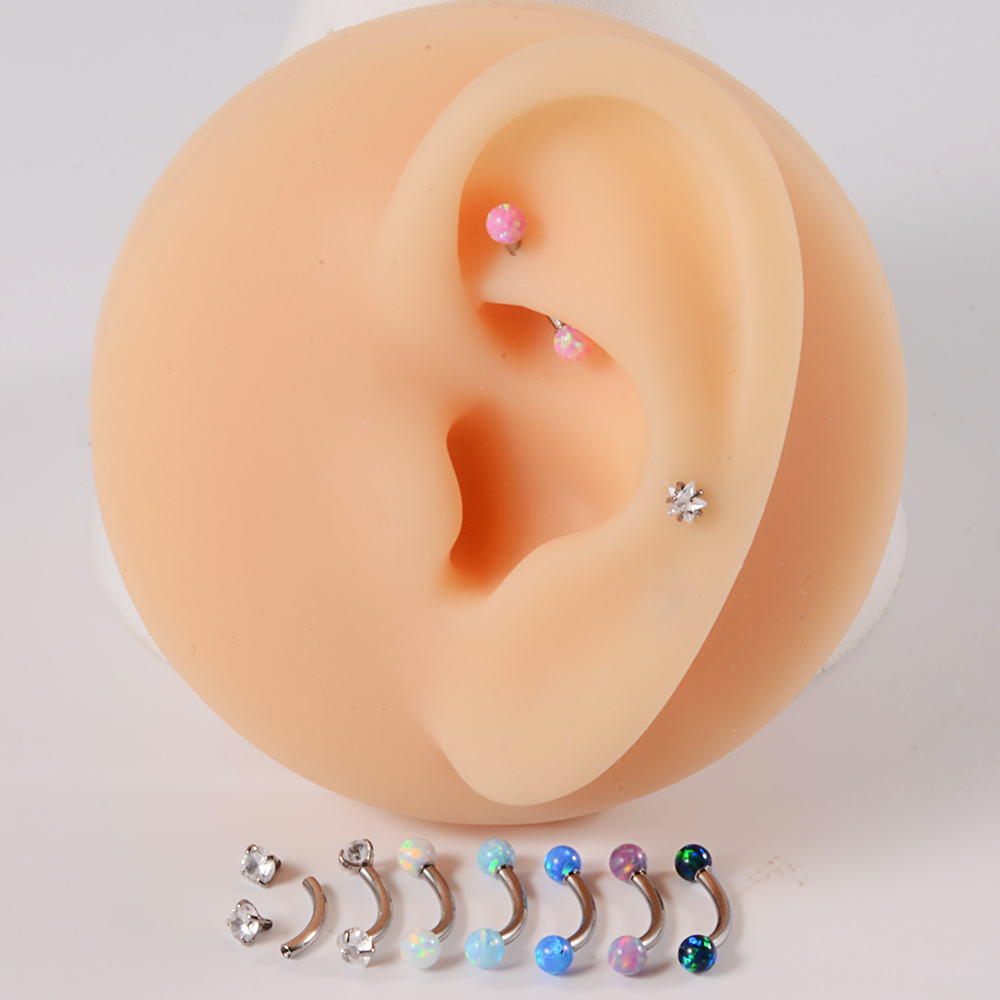 1PC G23 Titanium CZ Internally - Eyebrow Curved Barbell review and price