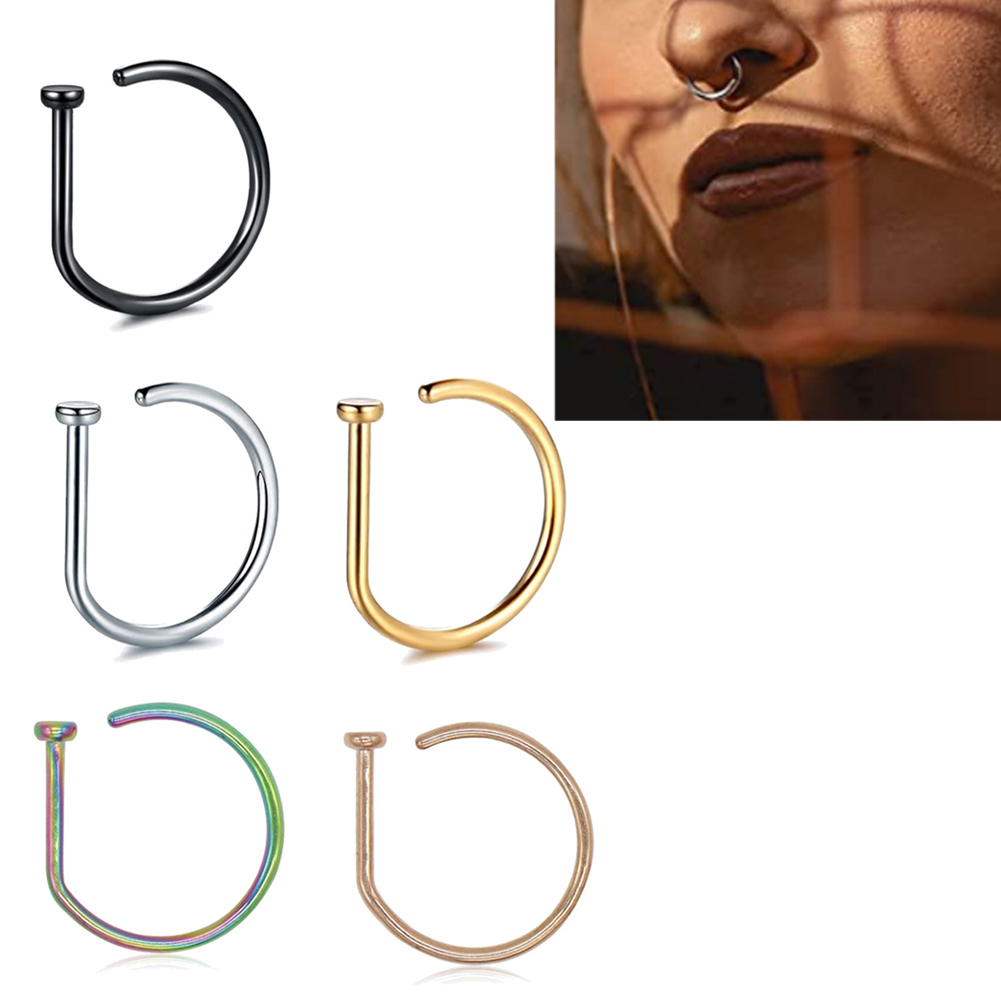 1PC Woman Man Fake Nose Rings  - Body Jewelry Nose Studs review and price