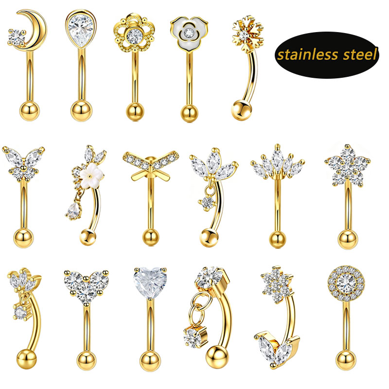 1pcs/lotStainless Steel Butter - Eyebrow Curved Barbell review and price