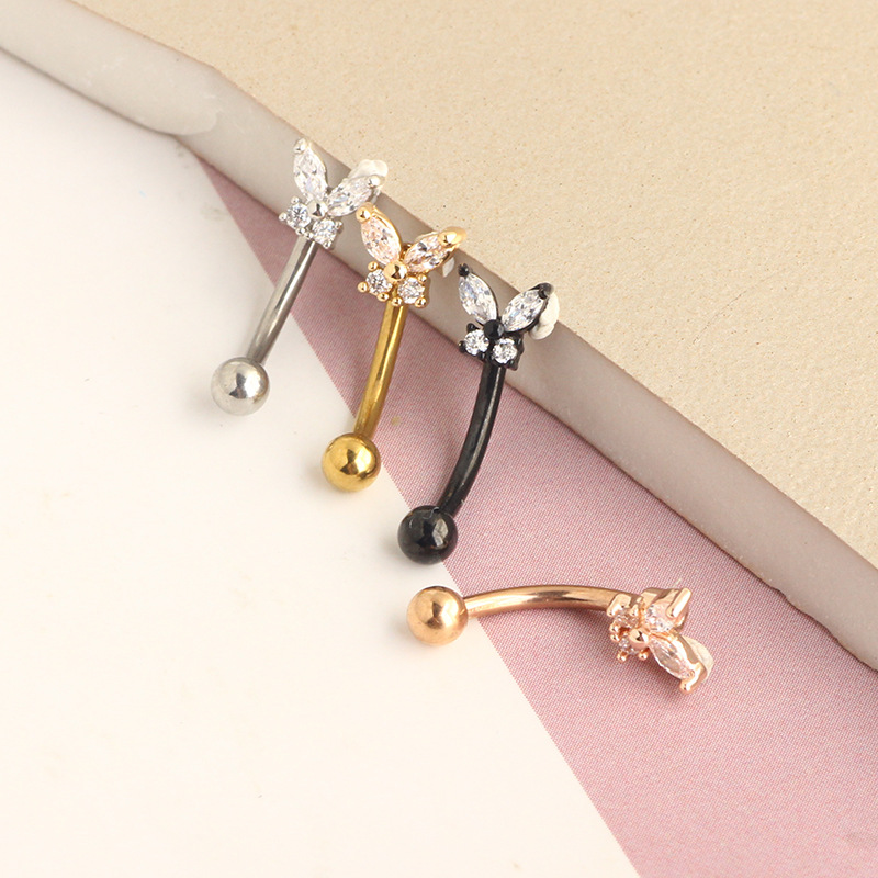 Gold Rook Piercing Jewelry 14K - Eyebrow Curved Barbell review and price