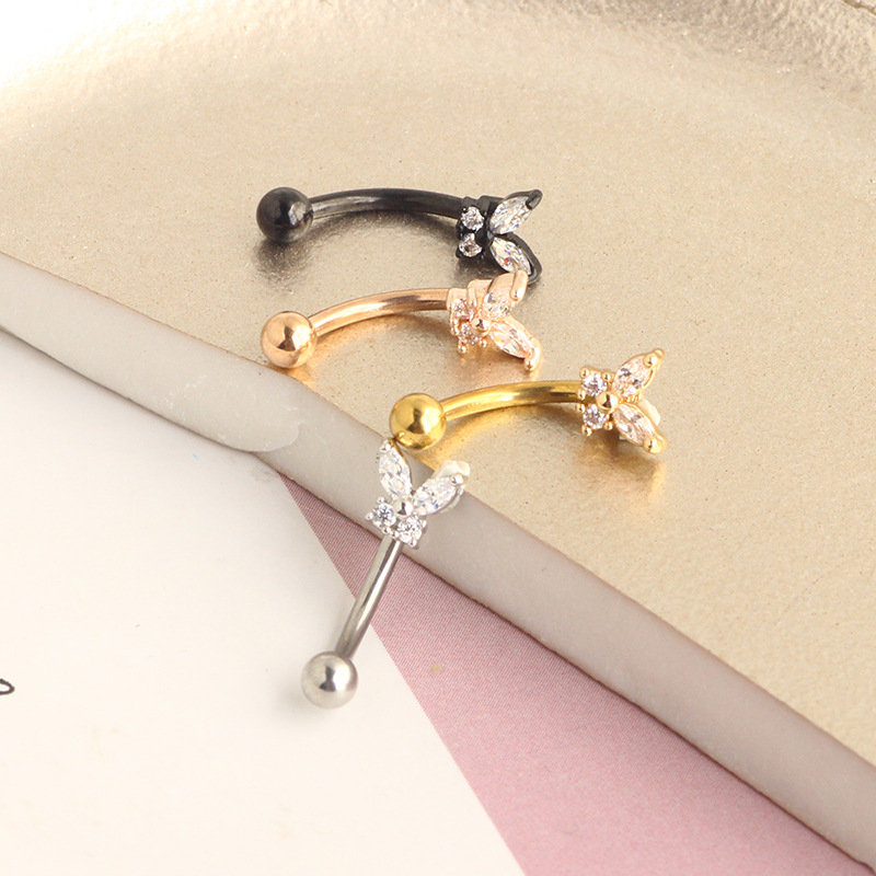 Gold Rook Piercing Jewelry 14K - Eyebrow Curved Barbell review and price