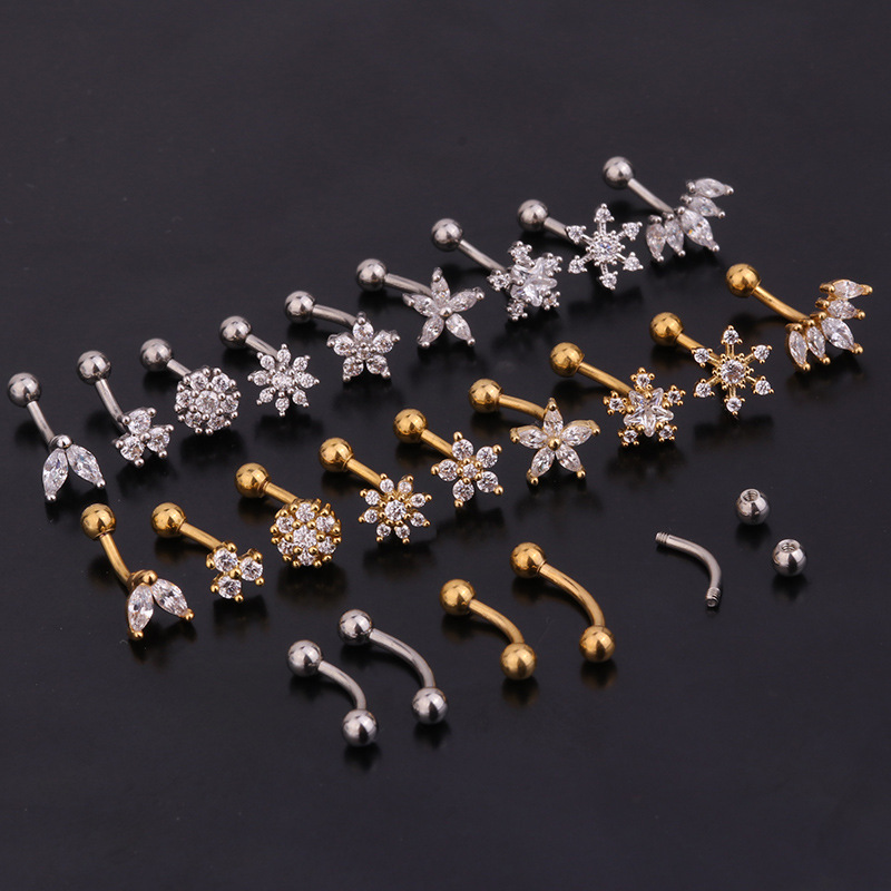 1Pc 1.2x8mm Eyebrow  Daith Snu - Eyebrow Curved Barbell review and price
