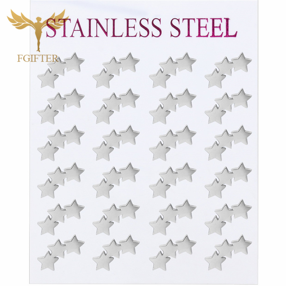 12 Pairs Of Sweet Stainless St - Body Jewelry Hypoallergenic review and price