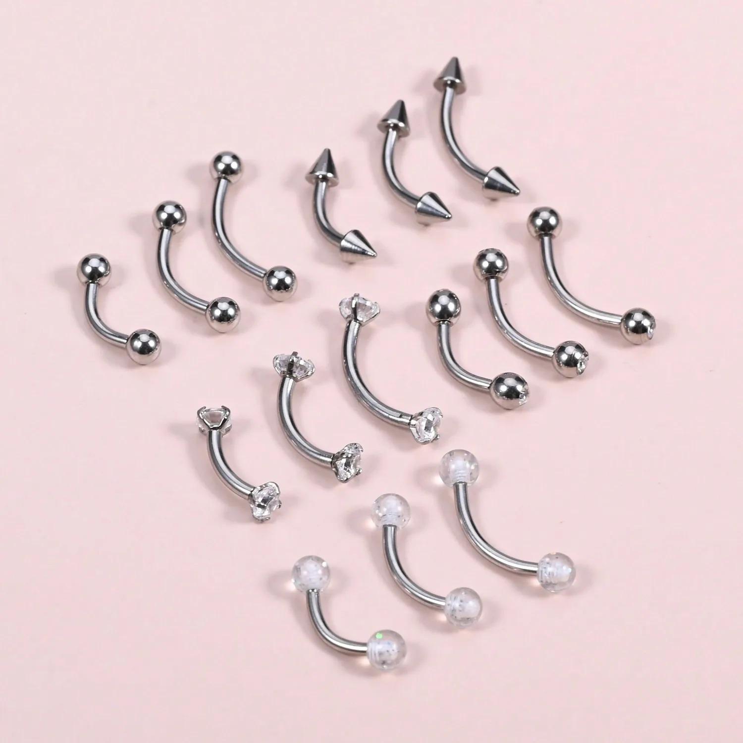 15Pcs 16g Rook Piercing Jewelr - Eyebrow Curved Barbell review and price