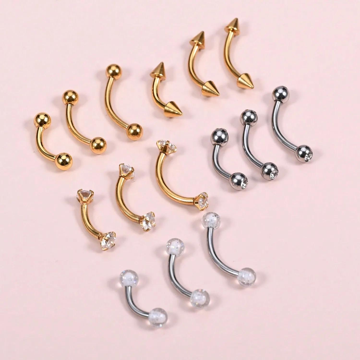 15Pcs 16g Rook Piercing Jewelr - Eyebrow Curved Barbell review and price