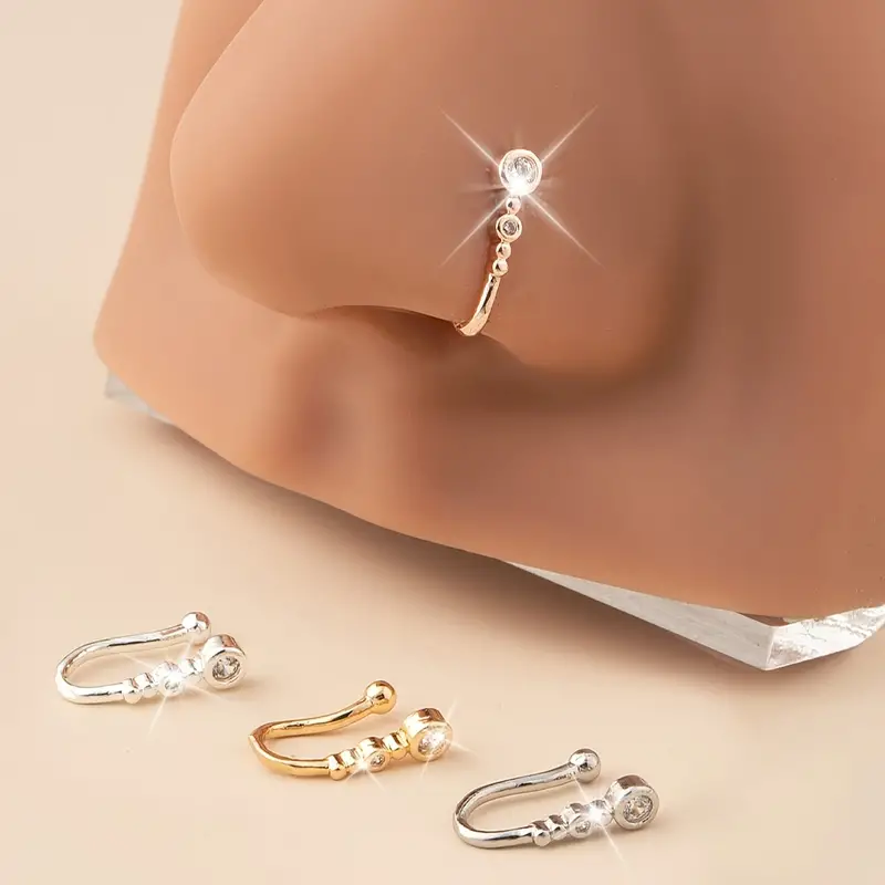 1pc U-Shape Non-Piercing Nose  - Body Jewelry Nose Studs review and price