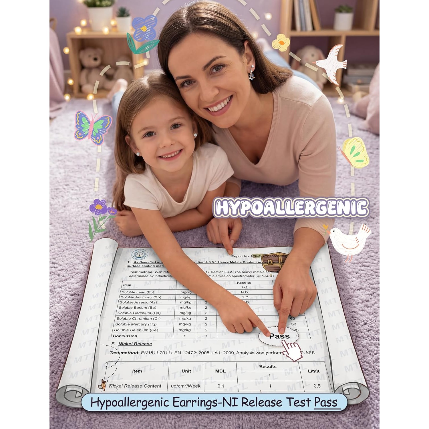 ORAZIO Hypoallergenic Flat Bac - Body Jewelry Hypoallergenic review and price