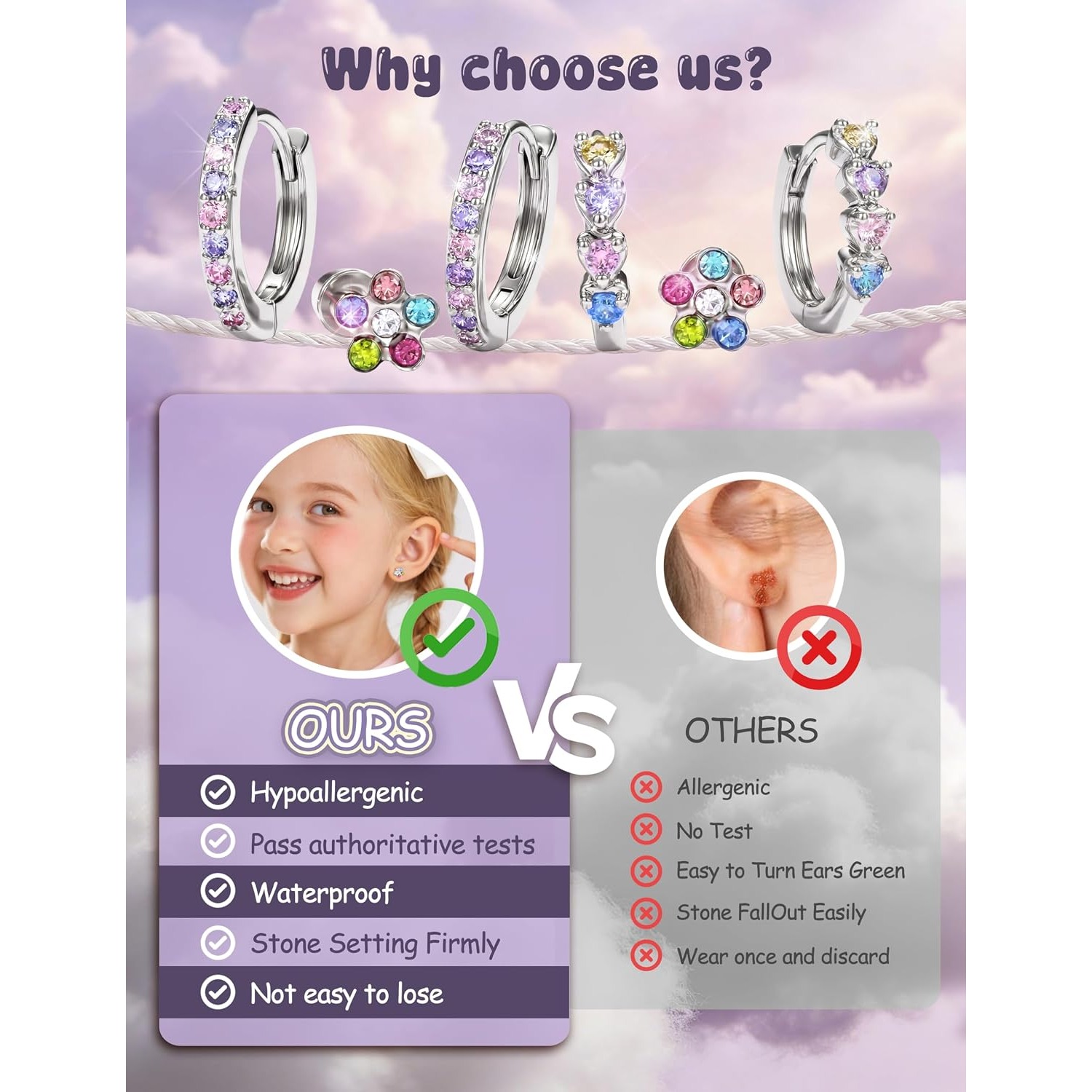 ORAZIO Hypoallergenic Flat Bac - Body Jewelry Hypoallergenic review and price