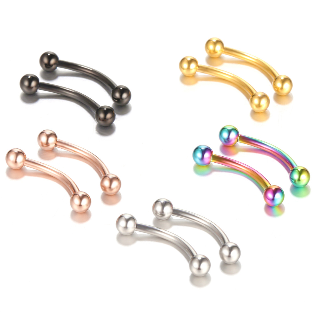 20pc/set Steel Eyebrow Banana  - Eyebrow Curved Barbell review and price