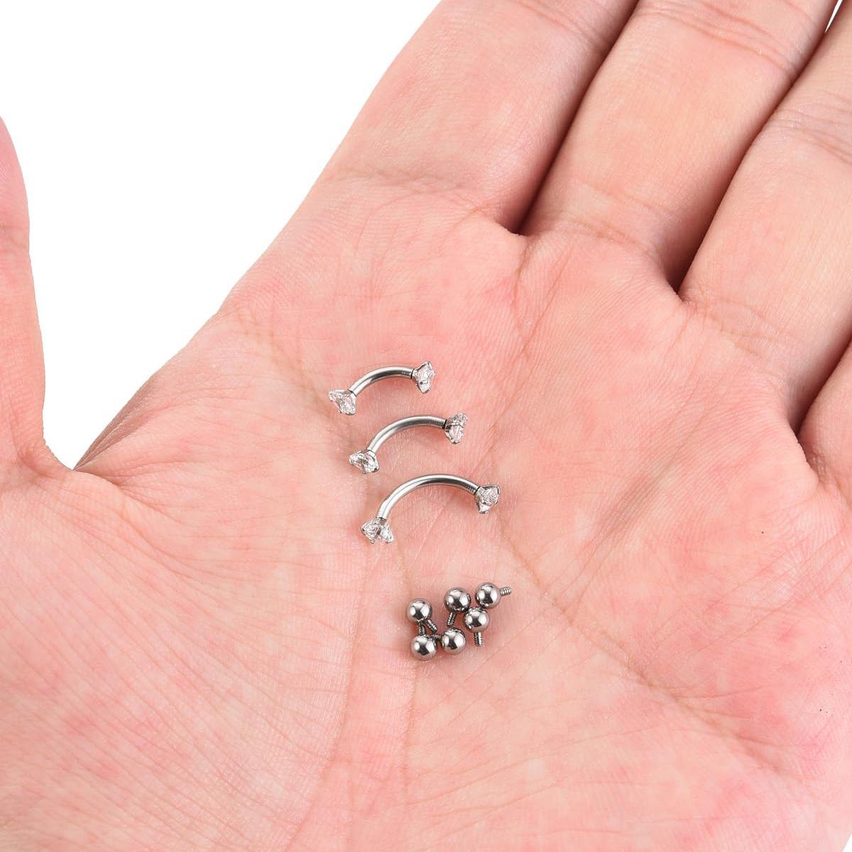 16G 6-10MM Titanium CZ Interna - Body Jewelry Replacement Ball review and price