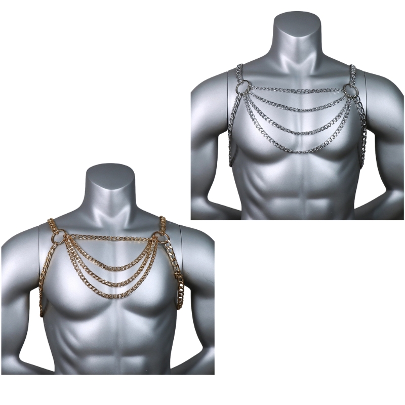 Men's Sexy Metal Body Chest Ch - Body Jewelry Men review and price