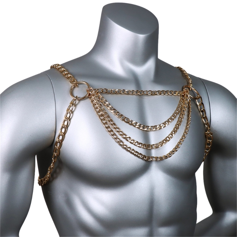 Men's Sexy Metal Body Chest Ch - Body Jewelry Men review and price