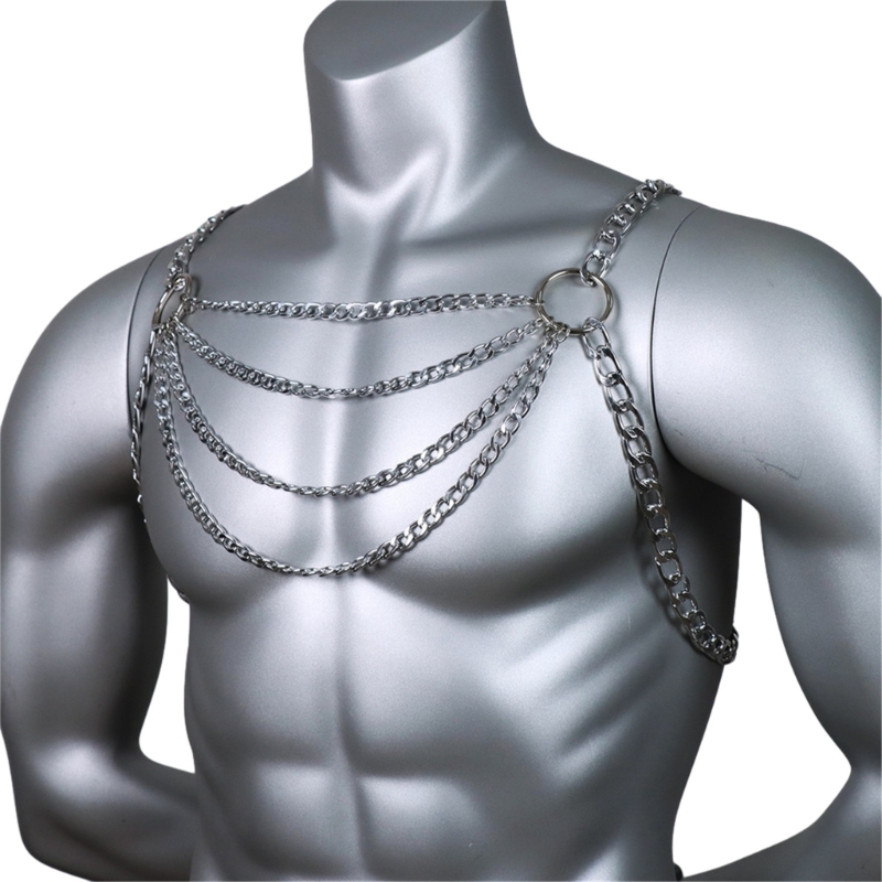 Men's Sexy Metal Body Chest Ch - Body Jewelry Men review and price