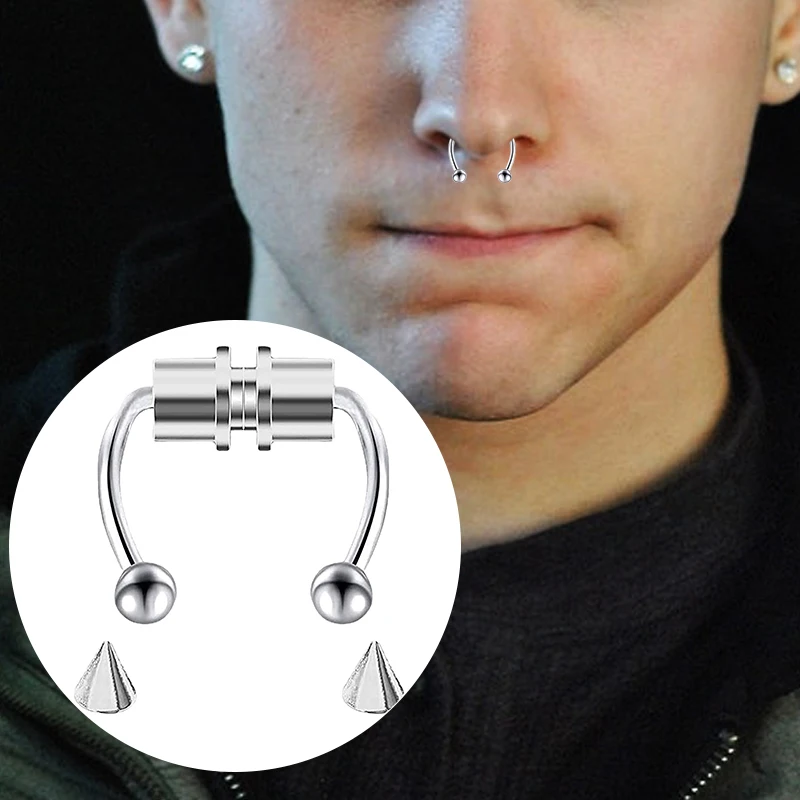 Fake Piercing Nose Ring Hoop S - Body Jewelry Nose Studs review and price