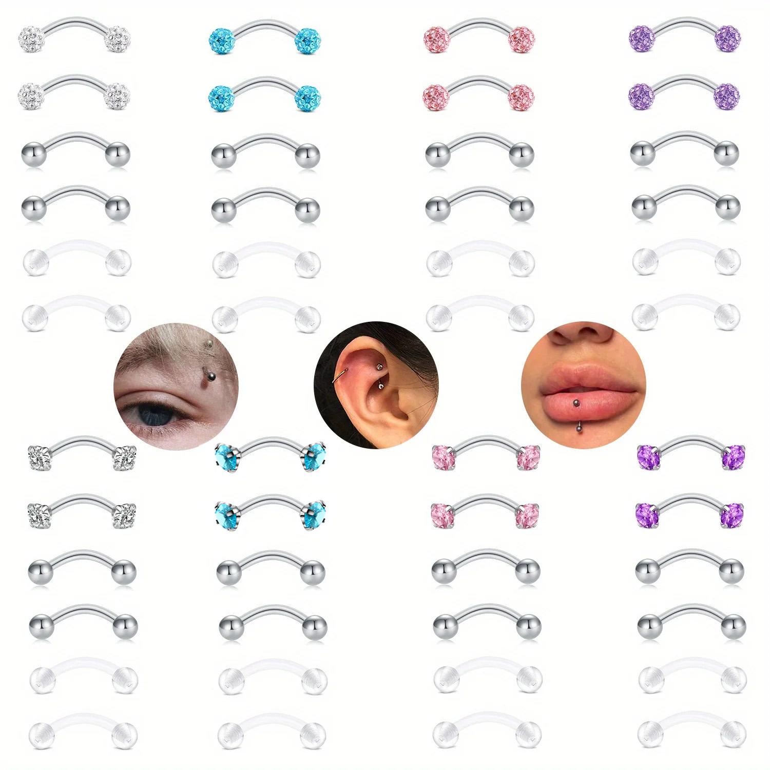6pcs/Set Elegant Cute 16G Curv - Eyebrow Curved Barbell review and price