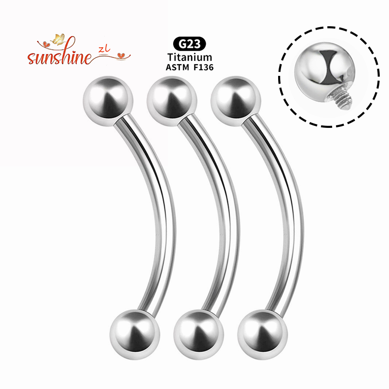 2PCS Internal Thread G23 Titan - Eyebrow Curved Barbell review and price