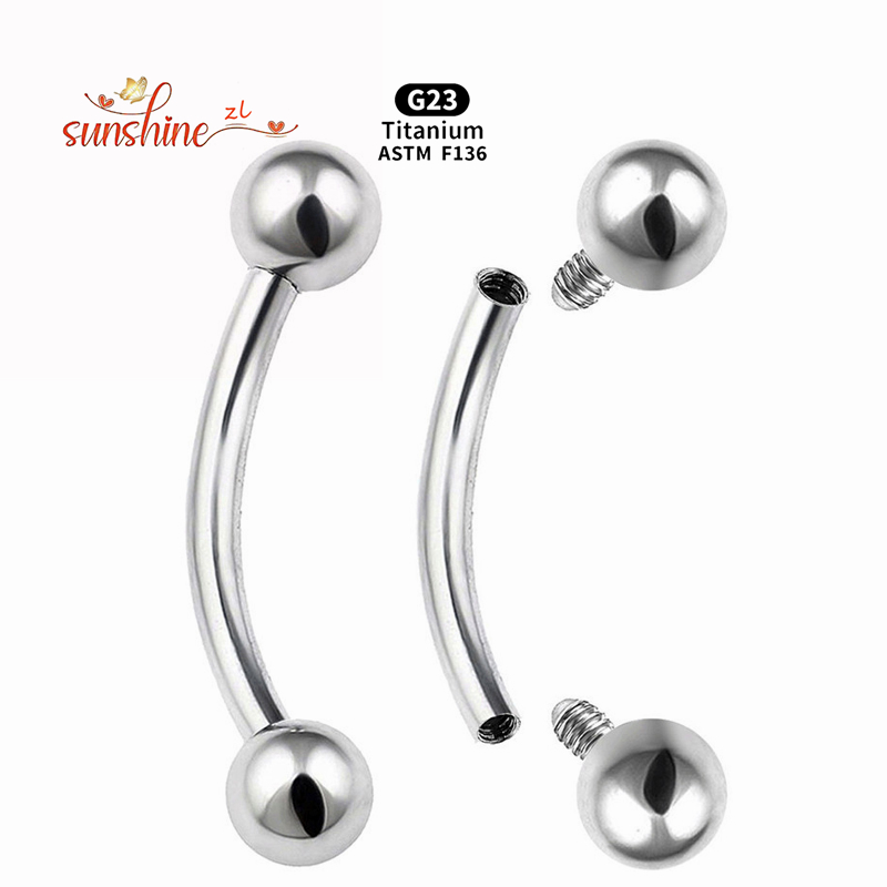 2PCS Internal Thread G23 Titan - Eyebrow Curved Barbell review and price