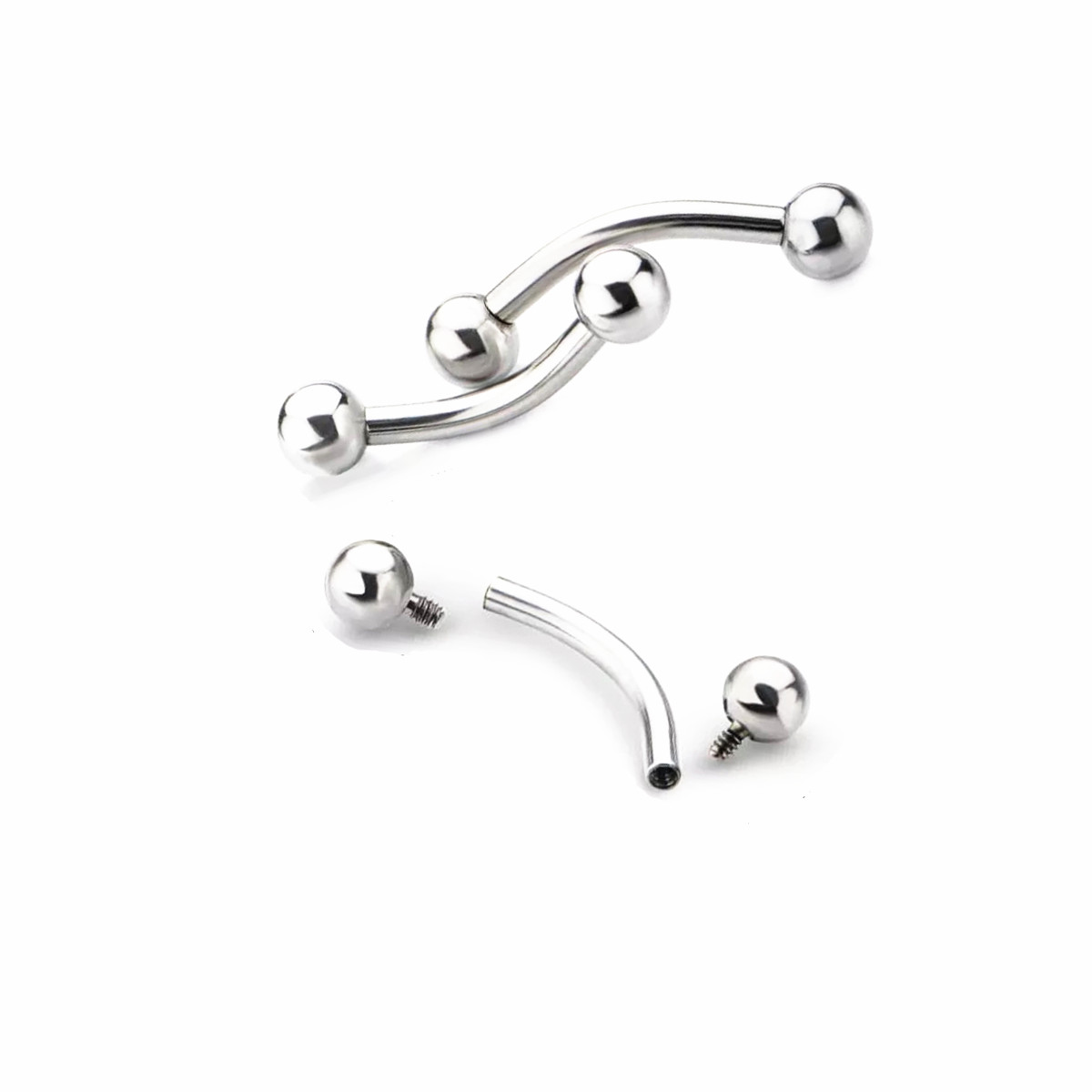 10 Pcs ASTM F136 Titanium 14G  - Eyebrow Curved Barbell review and price