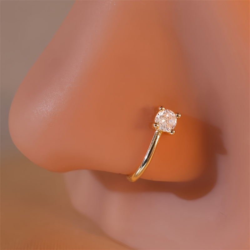 1-Piece Round Zircon Non Perfo - Body Jewelry Nose Studs review and price