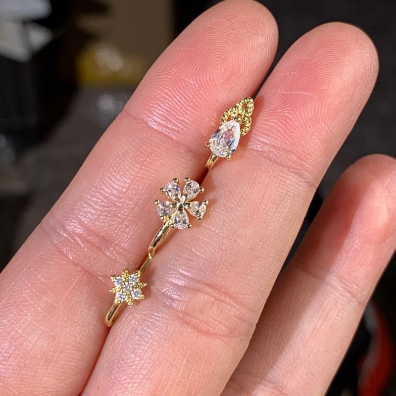 3-piece French style minimalis - Body Jewelry Nose Studs review and price