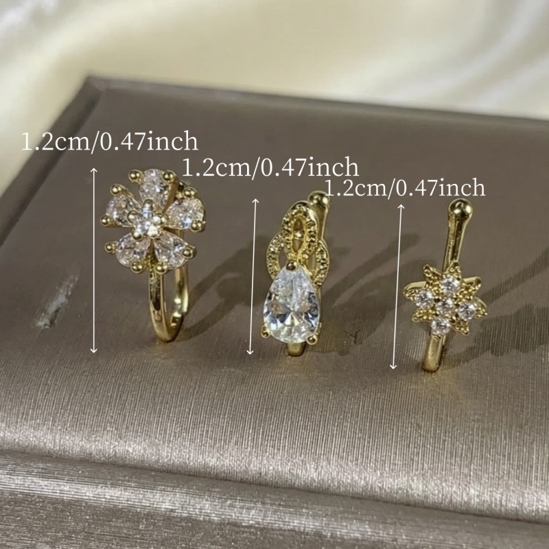 3-piece French style minimalis - Body Jewelry Nose Studs review and price